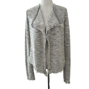 Joie Nalah B Tweed Open Fron Cardigan in Smokey gray tones